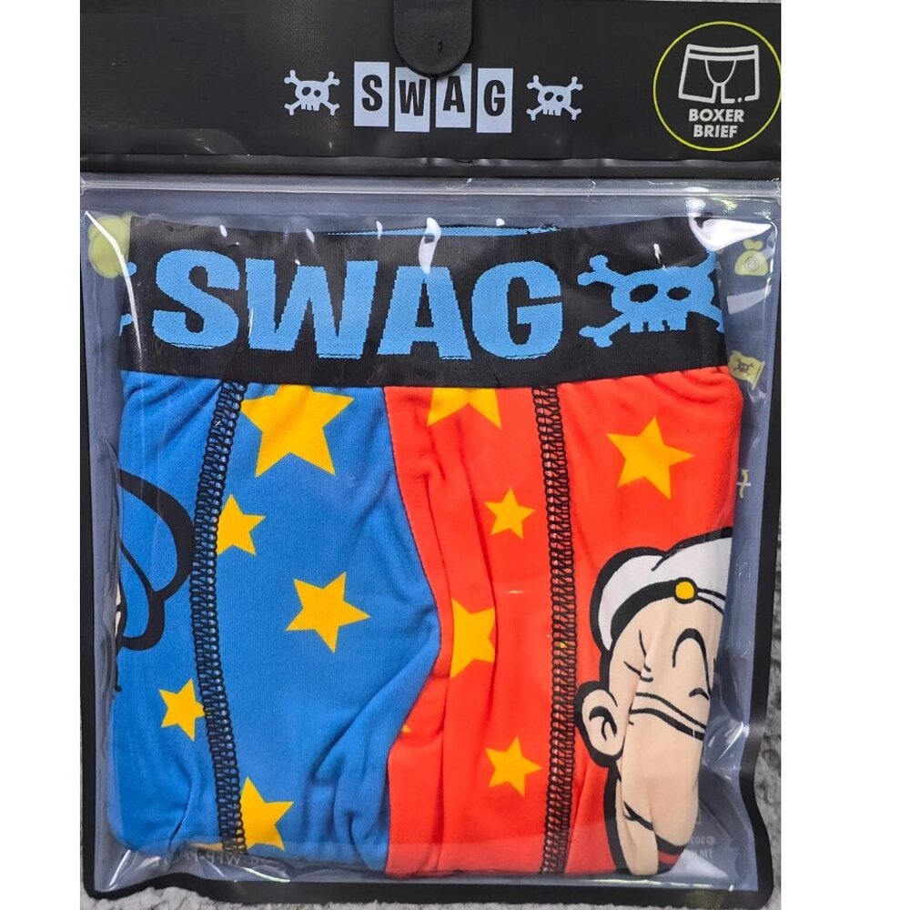 Mens Swag POPEYE & BRUTUS Boxer Briefs Size Small Med XL XXL Cartoon Classic NEW